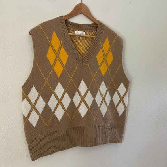 Mable Anthropologie Oversized Argyle Sweater Vest - Picture 2 of 5